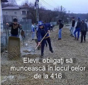 elevii intind piatra